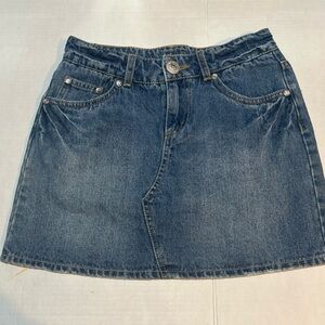 Levi’s Y2K Denim Mini Skirt Rhinestone Button Girls 16 Fits Women XS/S Skort